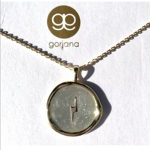Gorjana gorgeous bolt coin necklace gold NWT